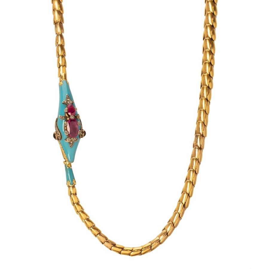 Jewelry Jenna Blake | Turquoise & Amethyst Snake Necklace