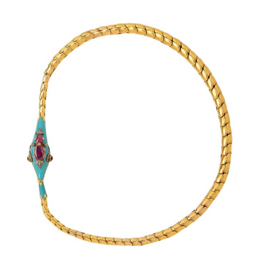 Jewelry Jenna Blake | Turquoise & Amethyst Snake Necklace