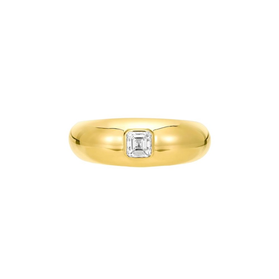 Jewelry Carbon & Hyde | Asscher Diamond Dome Band - Yellow Gold