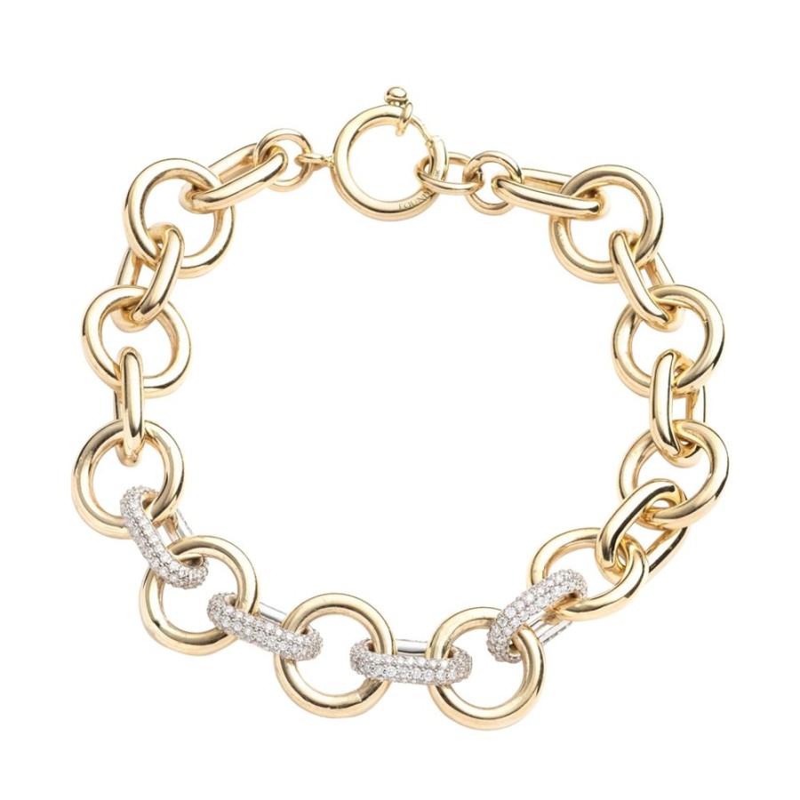 Jewelry Foundrae | Oversized Mixed Bracelet With Pave Links