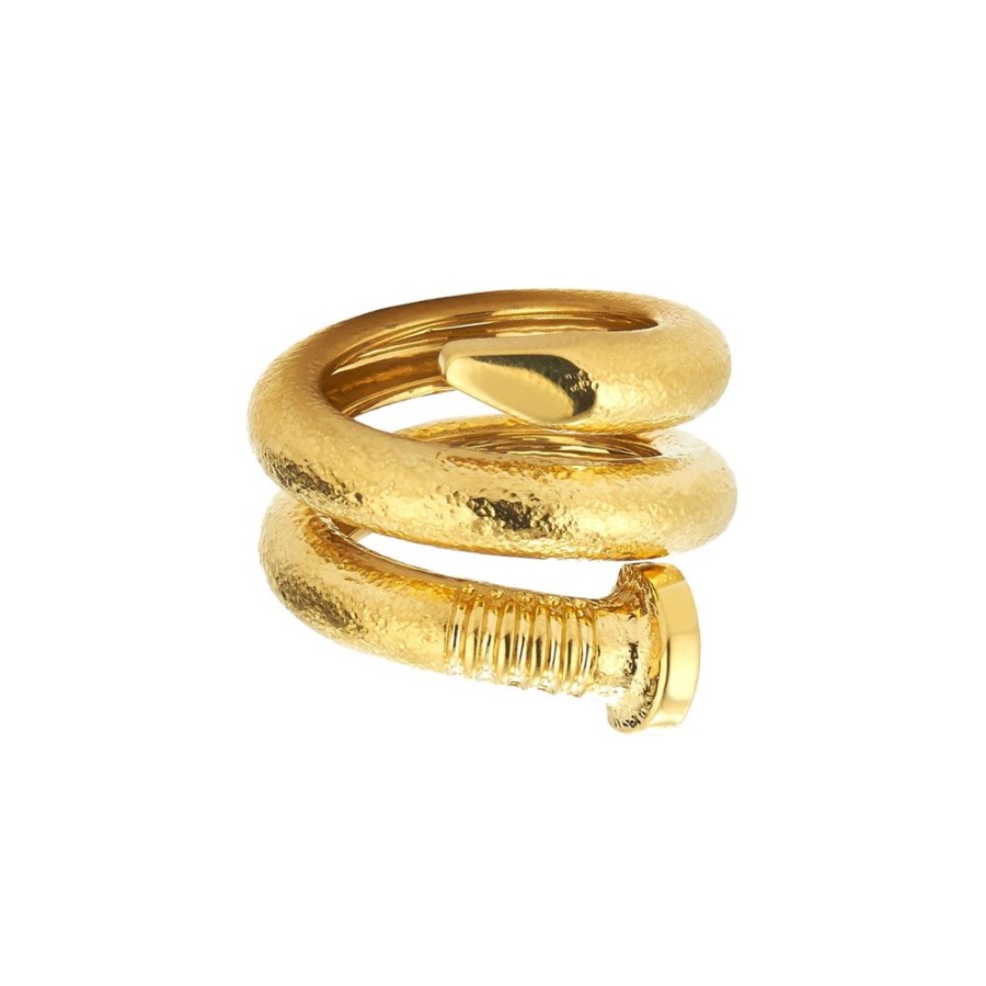 Jewelry David Webb | Hammered Gold Nail Ring