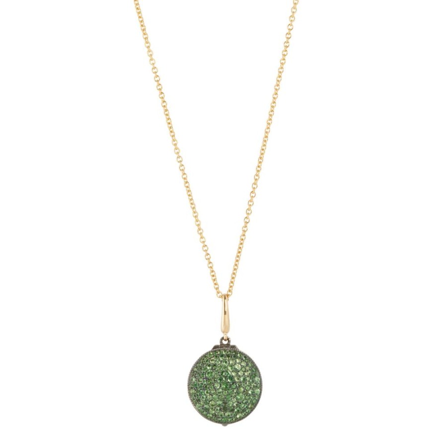 Jewelry Arman Sarkisyan | Round Tsavorite Cobblestone Locket Necklace