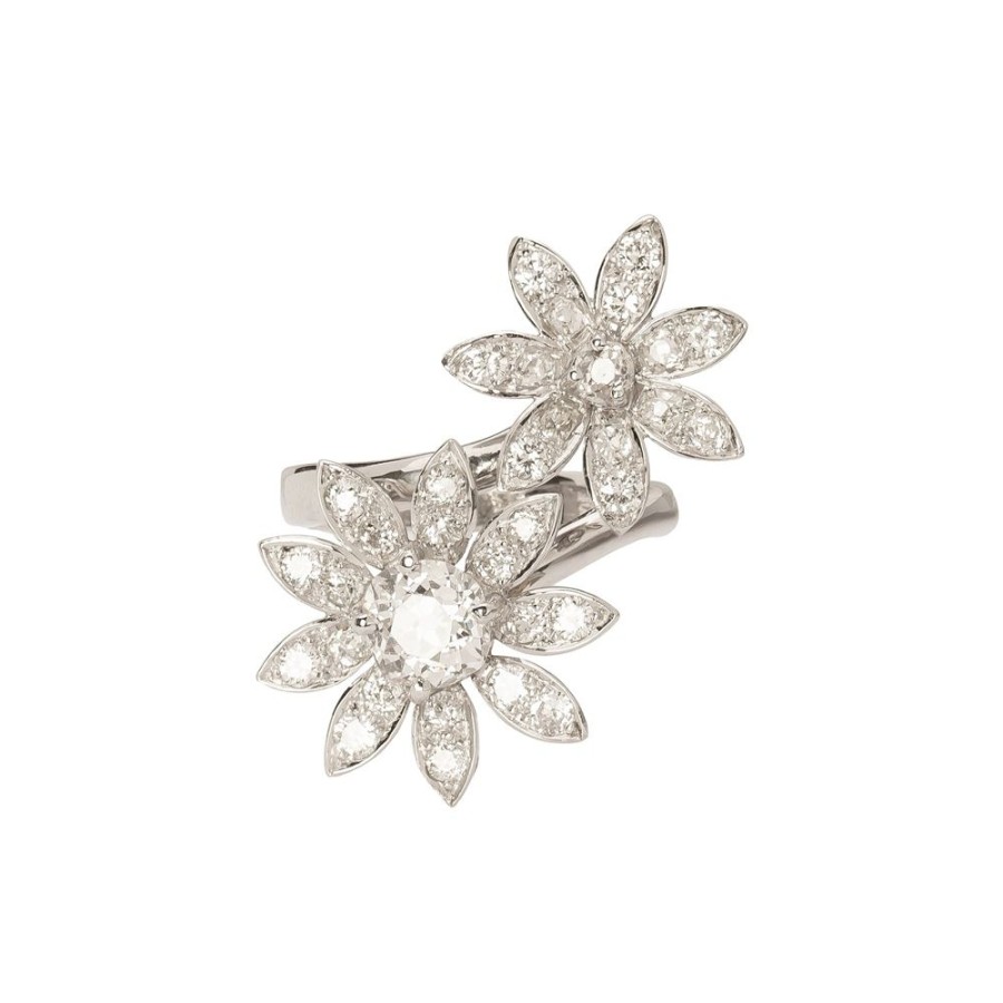 Jewelry Antique & Vintage Jewelry | Bypass Flower Diamond Ring