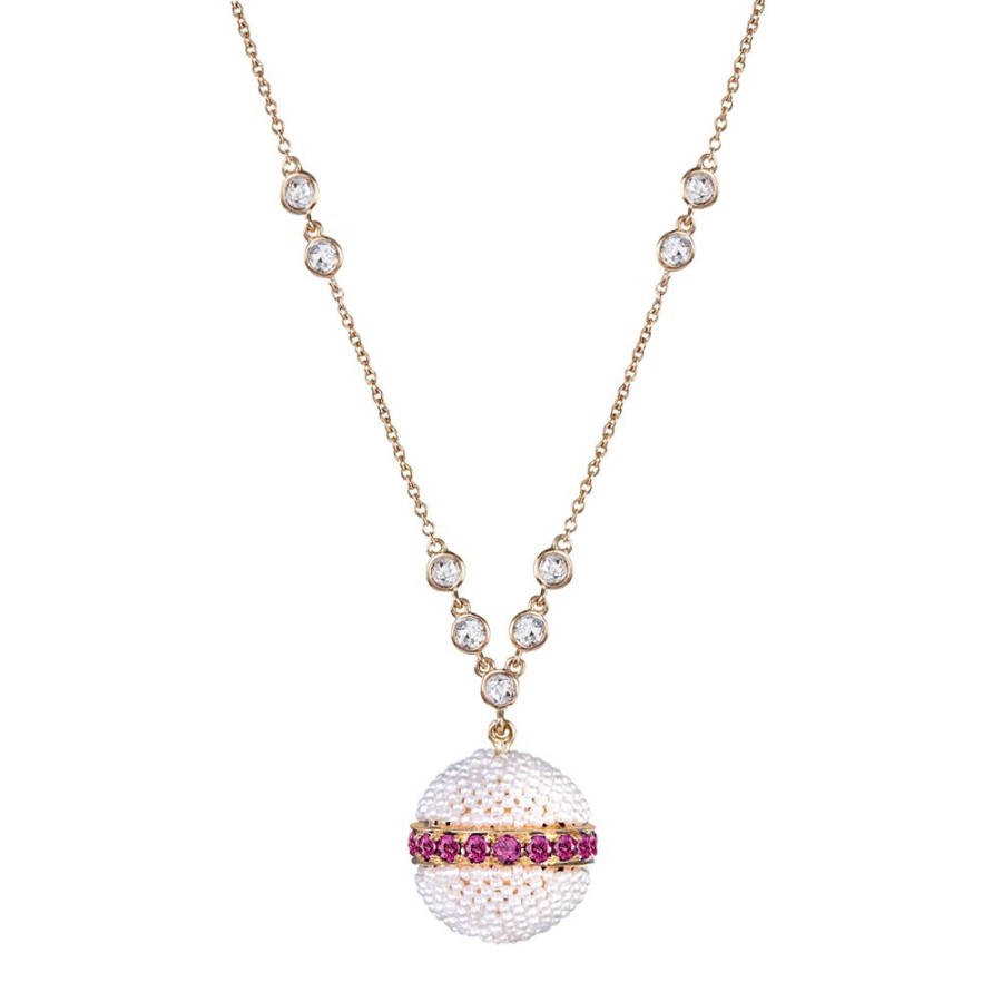 Jewelry Moksh | Bombay Round Necklace - Pink Sapphire