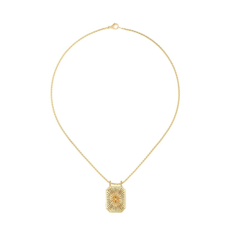 Jewelry Marie Lichtenberg | Mini Engraved Clover And Heart Necklace