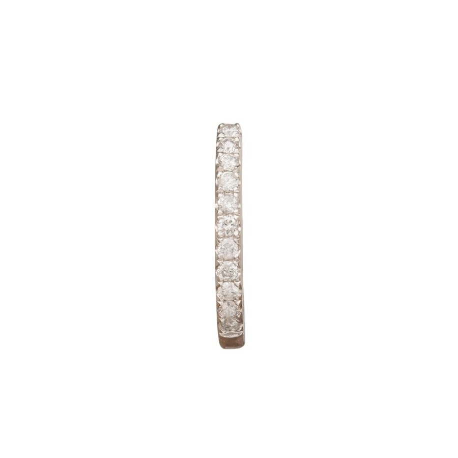 Jewelry Trouver | Paved Huggie 9.5Mm - White Gold