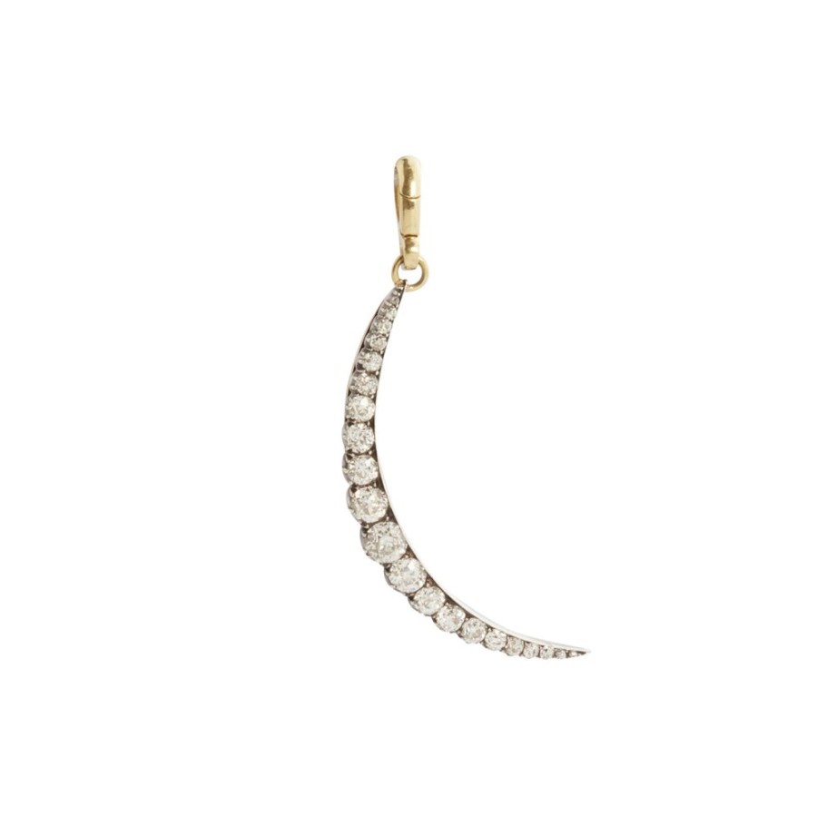 Jewelry Jenna Blake | Blackened Diamond Crescent Charm