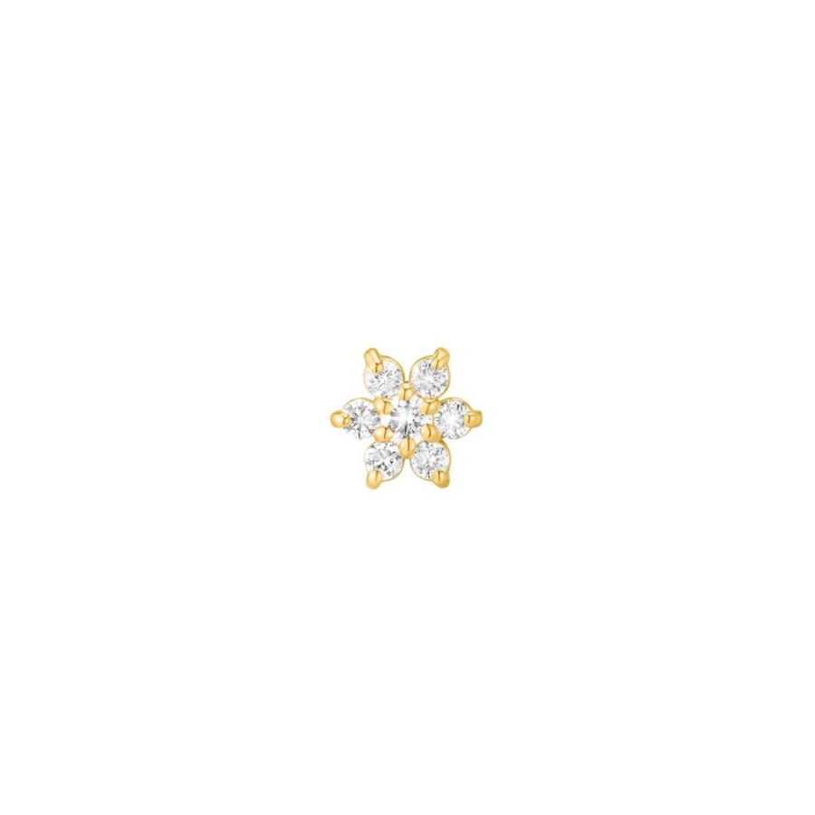 Jewelry Carbon & Hyde | Flower Diamond Stud - Yellow Gold