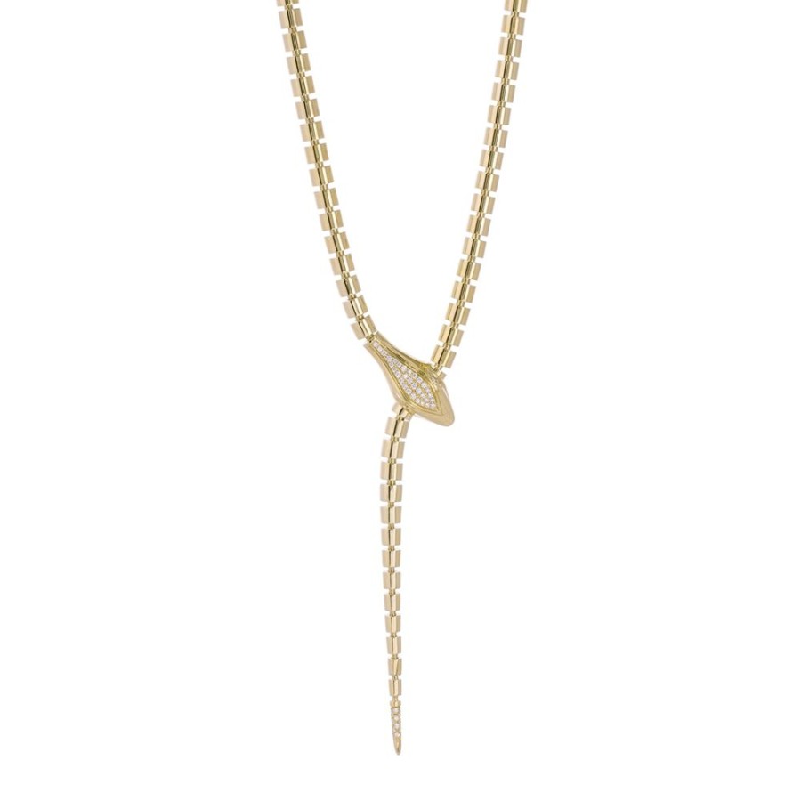 Jewelry Sidney Garber | Wrap Around Snake Lariat Necklace - Yellow Gold