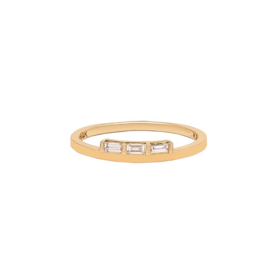 Jewelry Jennie Kwon | Baguette Float Ring - Gold