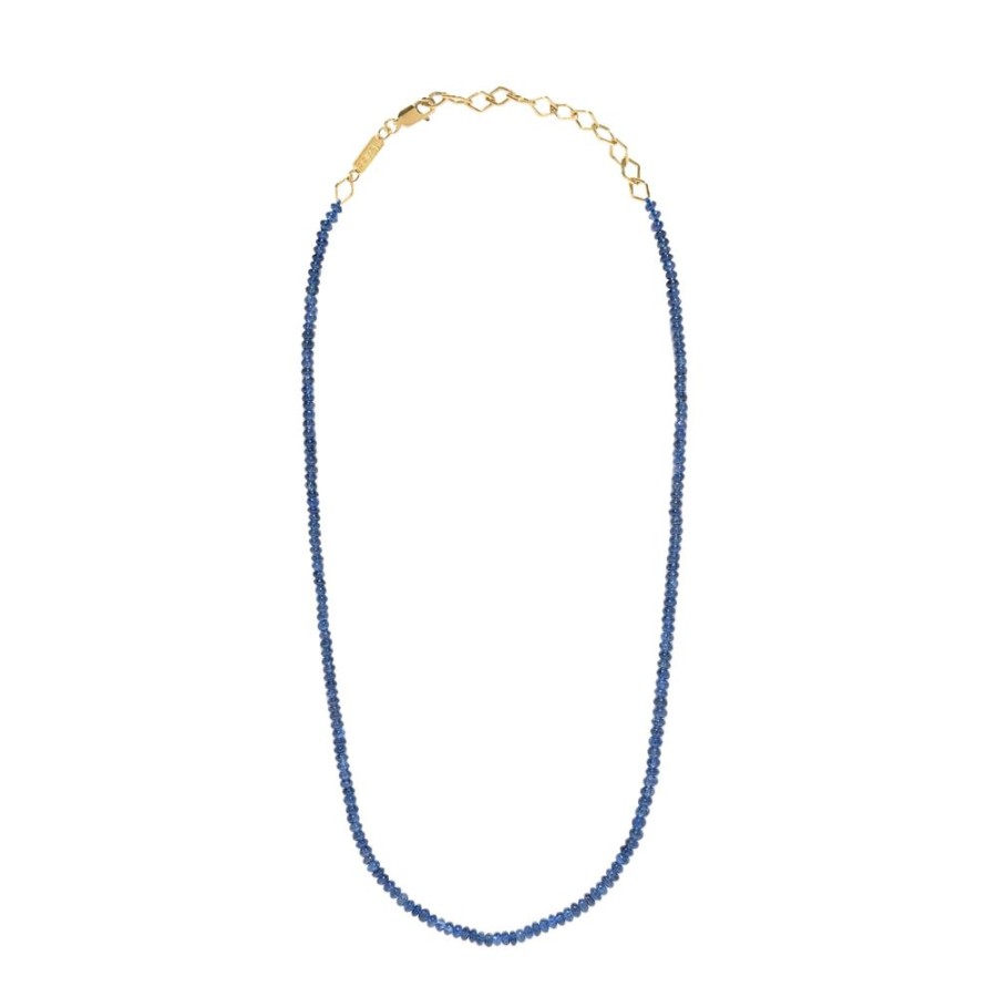 Jewelry Azlee | Adjustable Small Bead Necklace - Sapphire