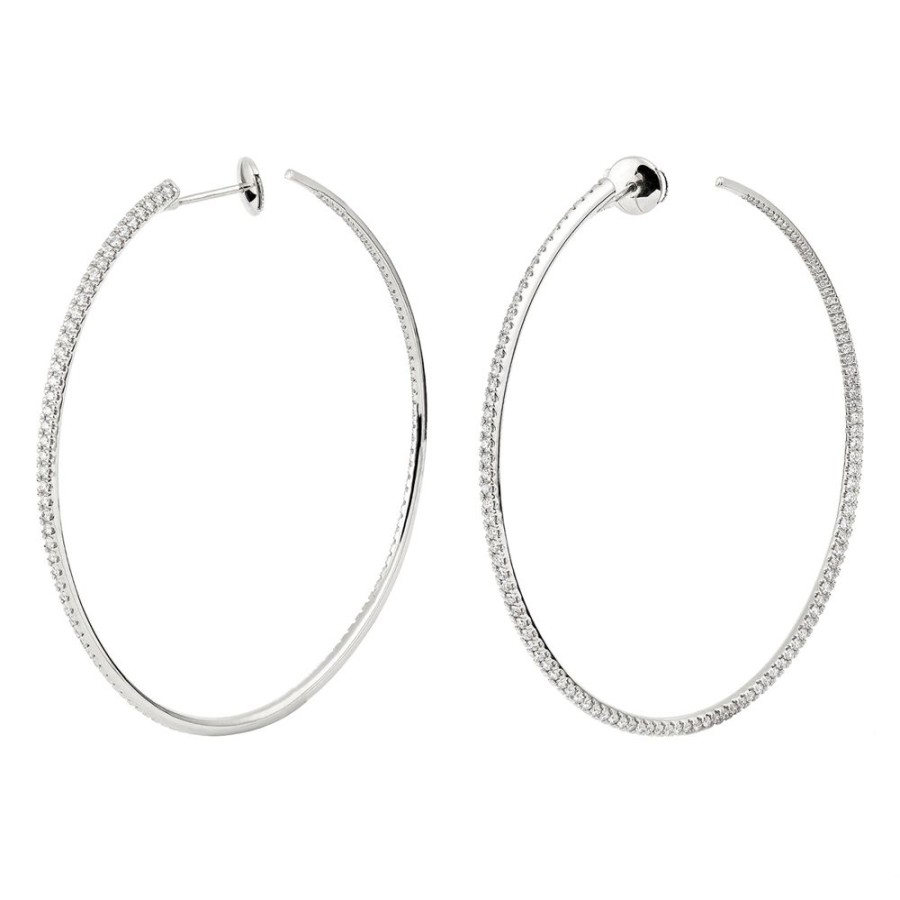 Jewelry Engelbert | Twisted Creol Diamond Earrings - 60Mm