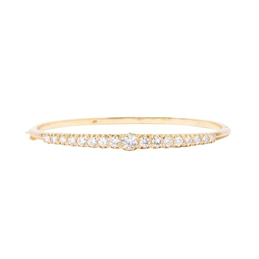 Jewelry Jenna Blake | Vintage Diamond Bangle - Yellow Gold