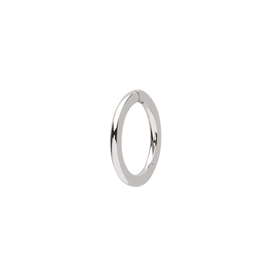 Jewelry Trouver | Solid Round Huggie 6.5Mm - White Gold