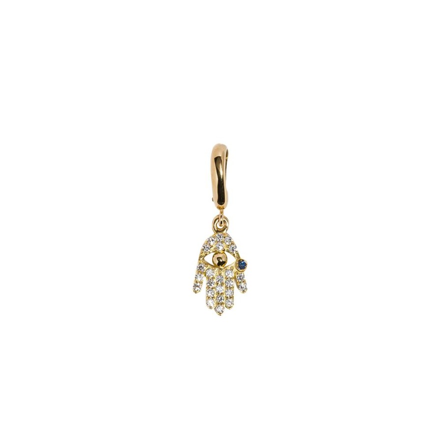 Jewelry Milamore | Diamond & Sapphire Hamsa Hand Charm