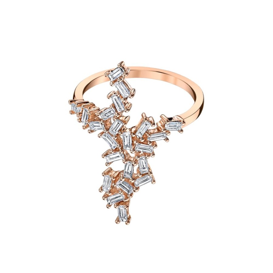 Jewelry Borgioni | Baguette Diamond Ring - Rose Gold