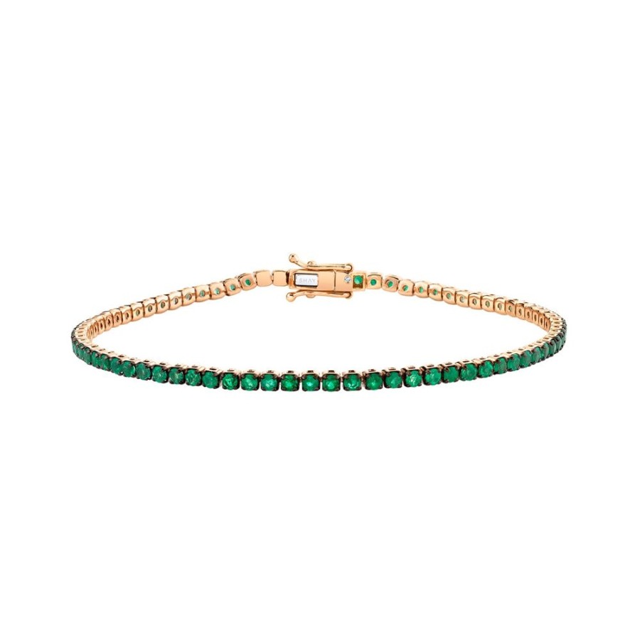 Jewelry SHAY | Single Line Emerald Thread Bracelet