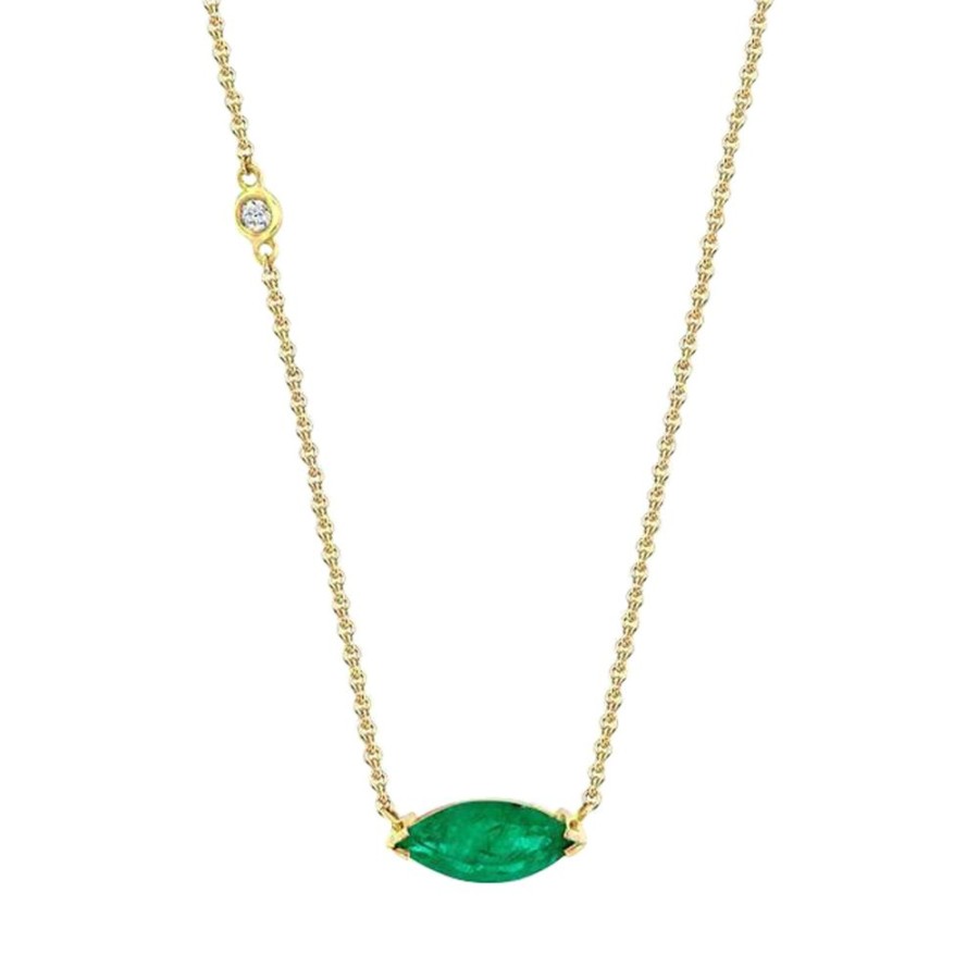 Jewelry SHAY | Emerald Marquise Pendant Necklace