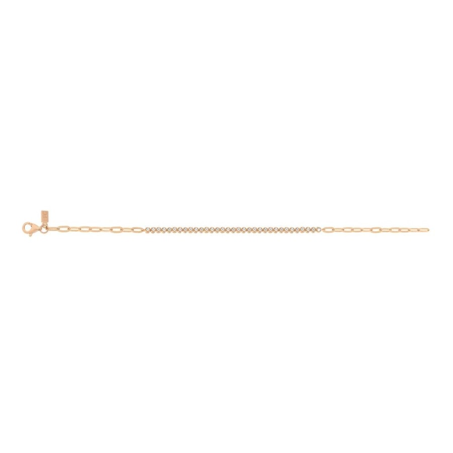 Jewelry EF Collection | Segment Mini Link Bracelet - Rose Gold