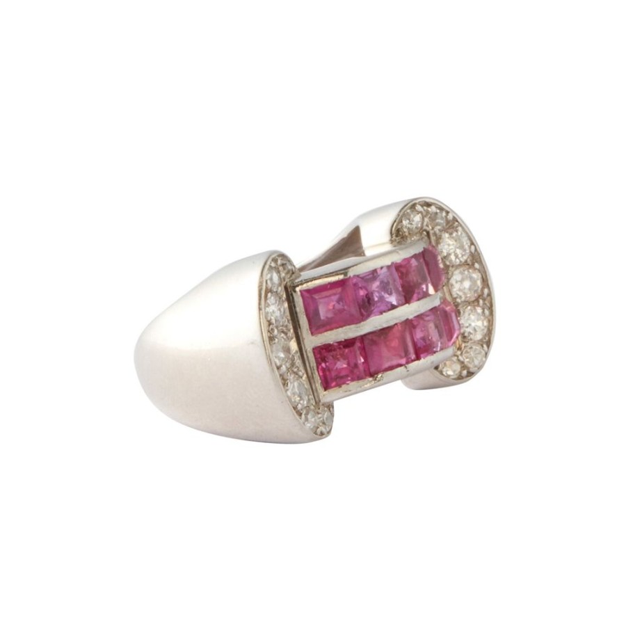 Jewelry Antique & Vintage Jewelry | Ruby And Diamond Retro Ring