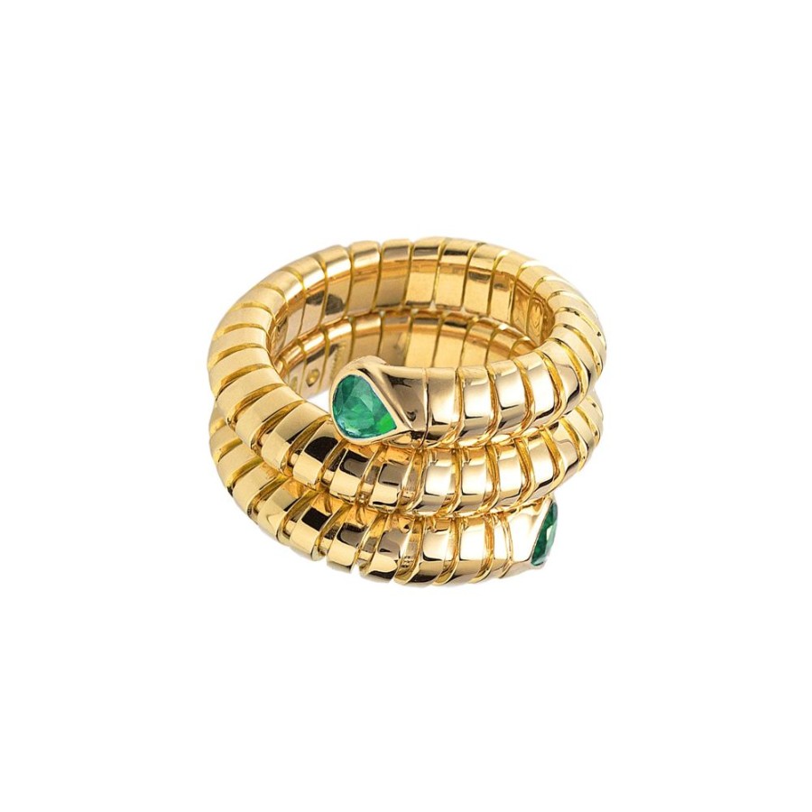 Jewelry Marina B | Trisolina Wrap Ring - Emerald