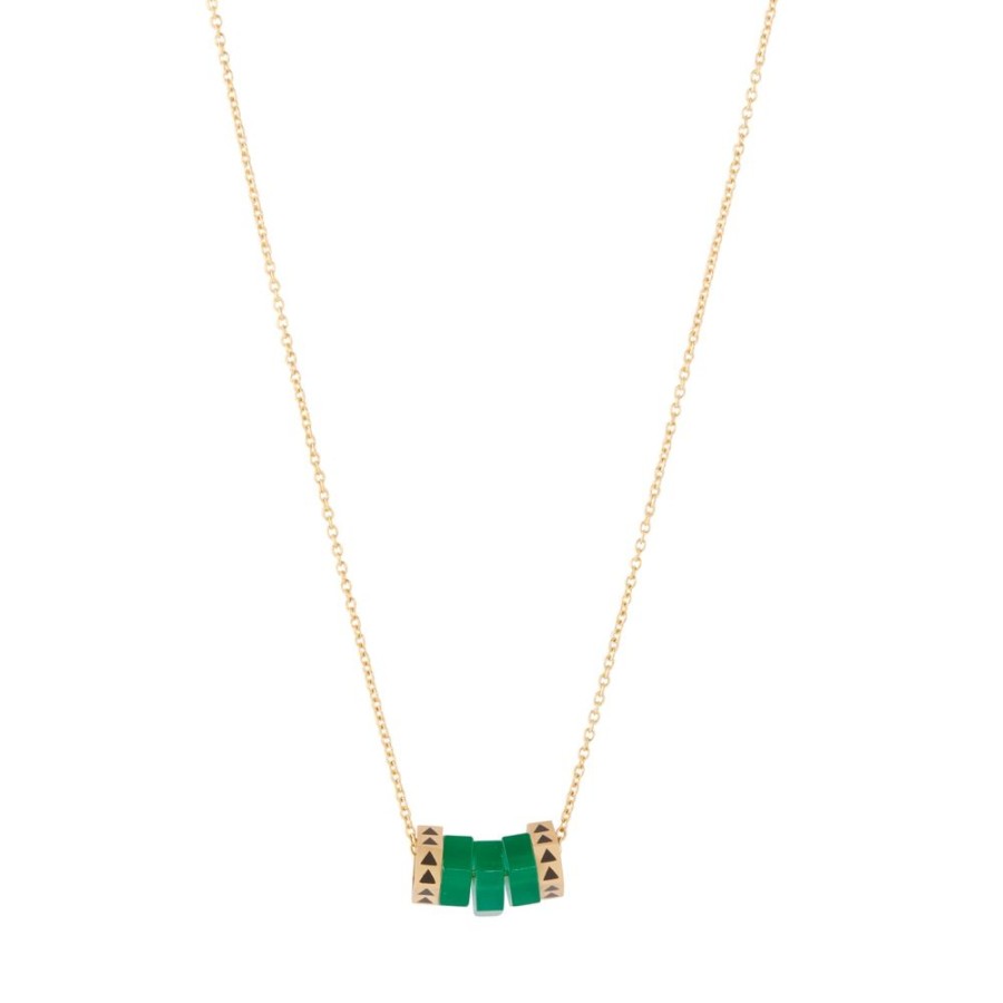 Jewelry Maqé | Green Onyx And Brown Diamond Necklace