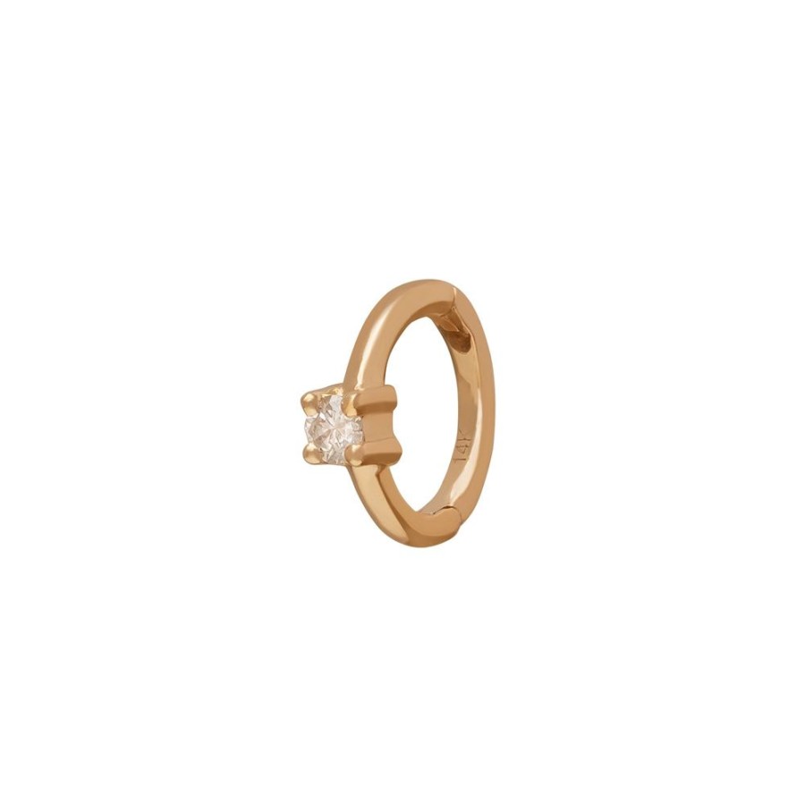 Jewelry Trouver | Round Prong Huggie 5Mm - Yellow Gold