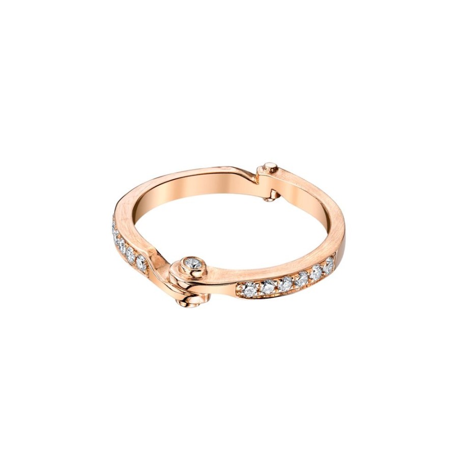 Jewelry Borgioni | Diamond Handcuff Ring - Rose Gold