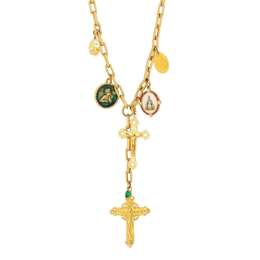 Jewelry Colette | Double Drop Cross Necklace