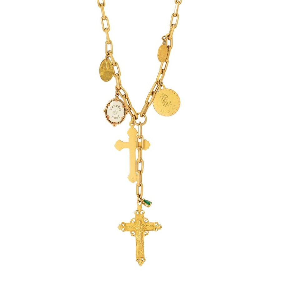 Jewelry Colette | Double Drop Cross Necklace