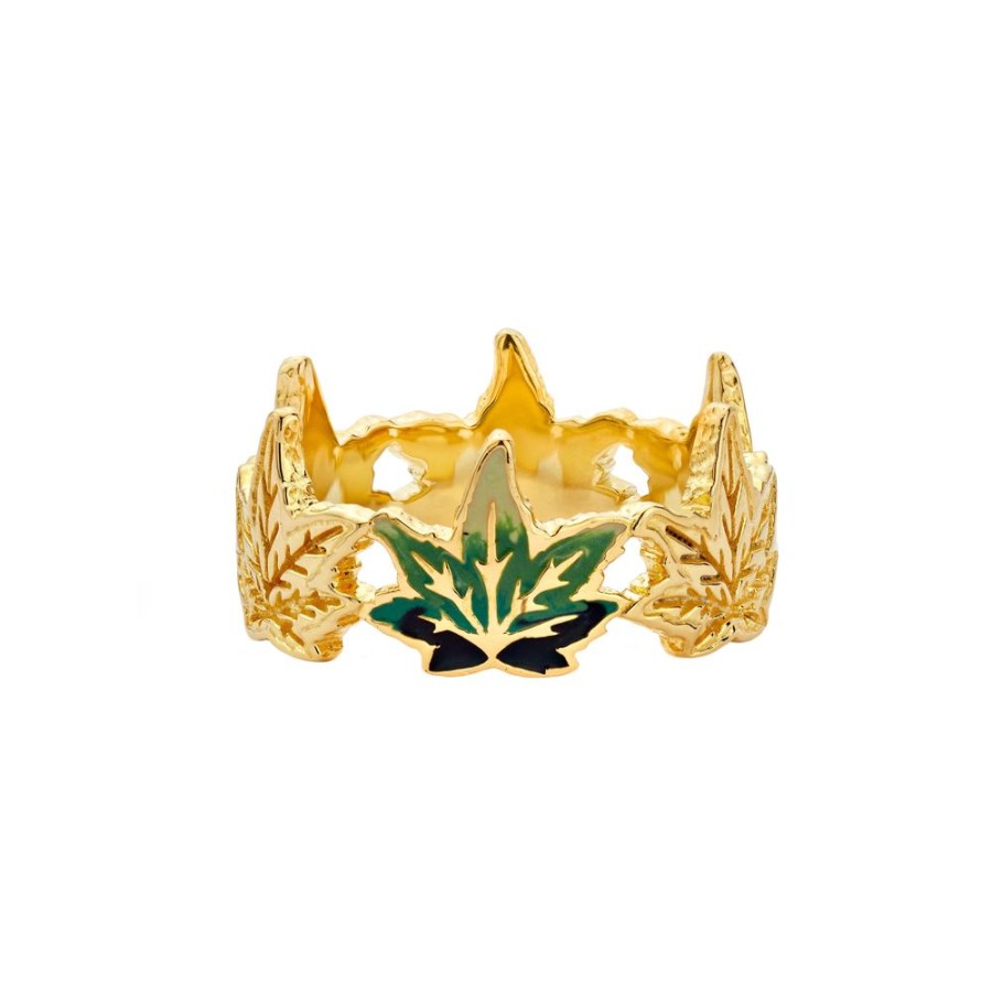 Jewelry Buddha Mama | Enamel Weed Leaf Ring