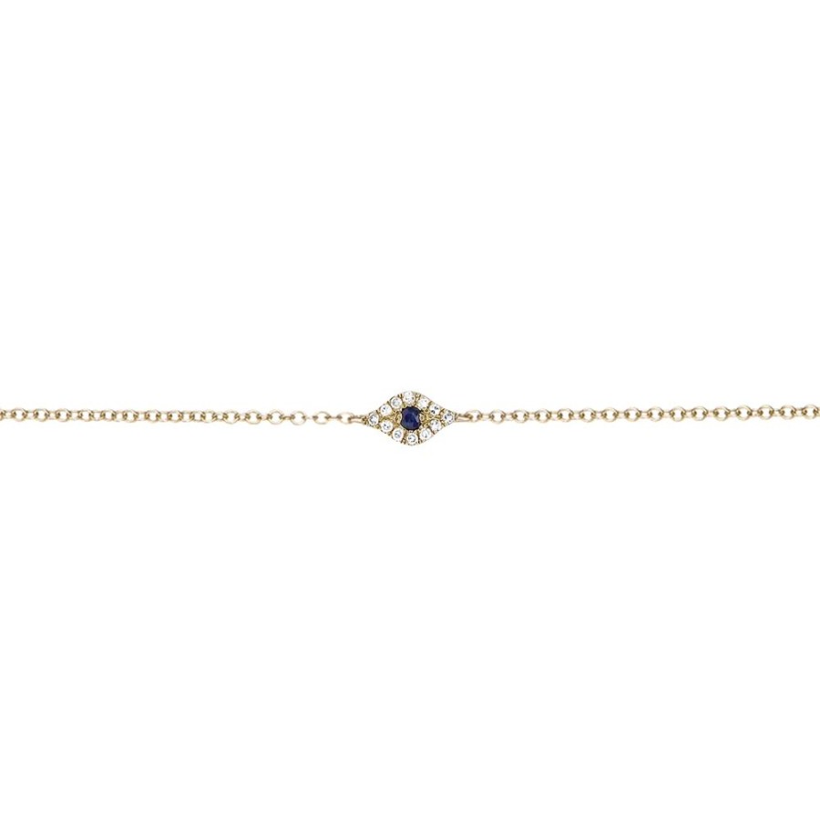 Jewelry EF Collection | Evil Eye Sapphire Bracelet - Yellow Gold