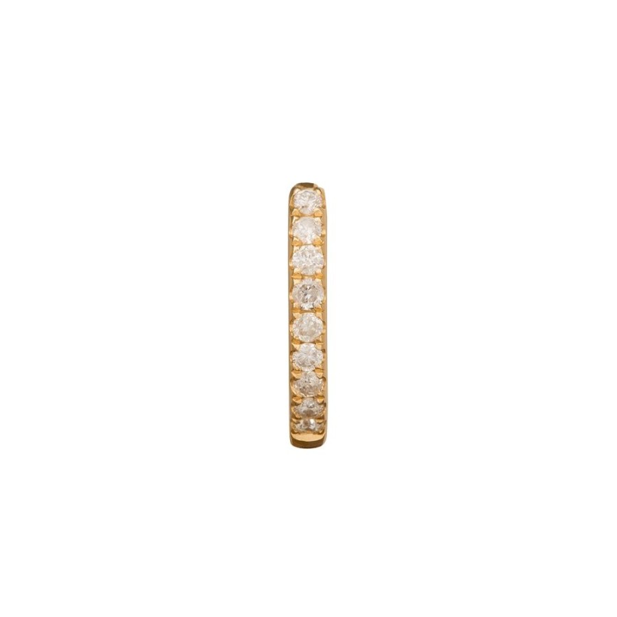 Jewelry Trouver | Half Paved Huggie 8Mm - Yellow Gold