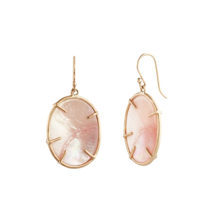 Jewelry Annette Ferdinandsen | Small Pink Mop Silver Dollar Plant Earrings