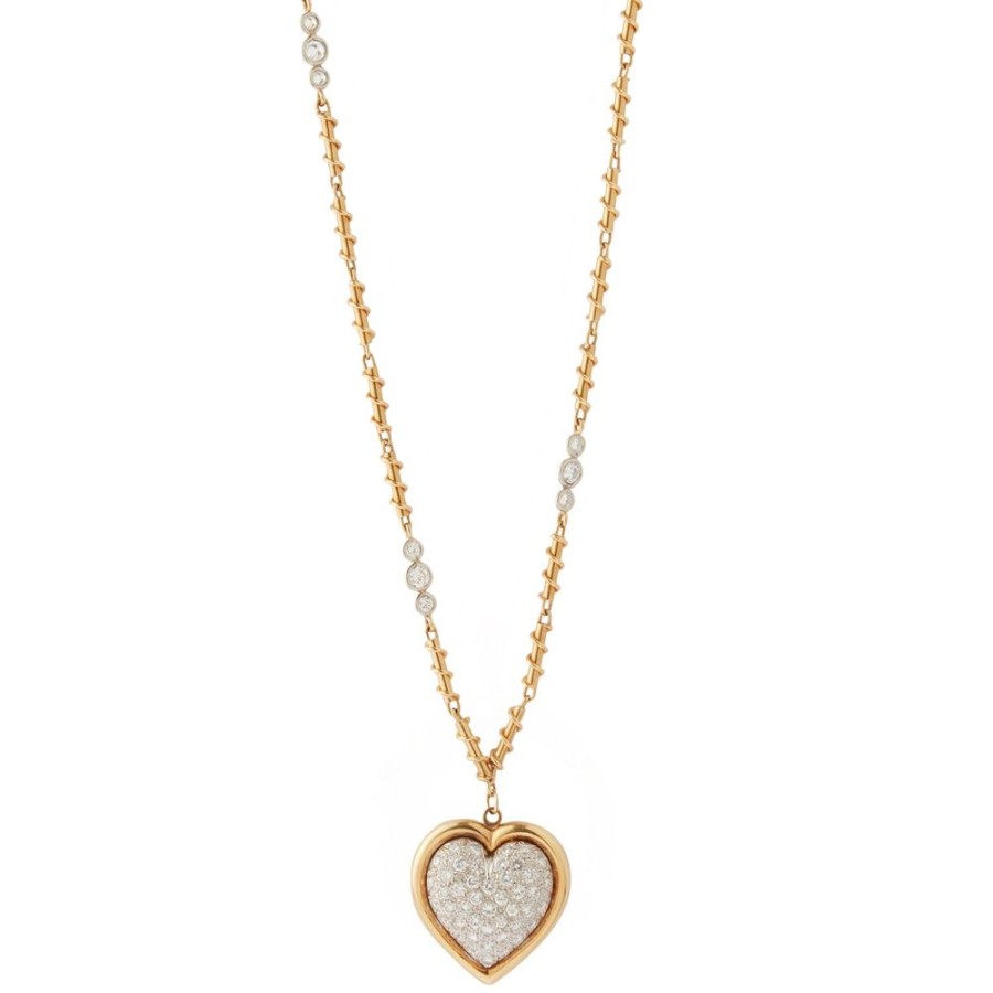 Jewelry Antique & Vintage Jewelry | Heart Long Chain Necklace