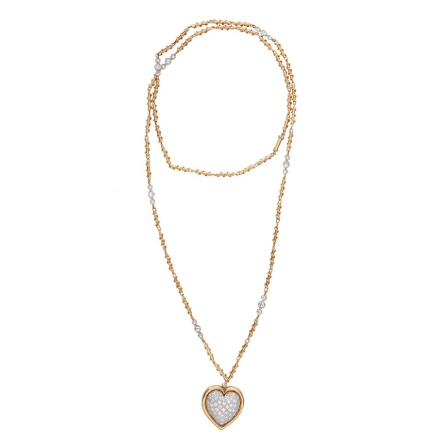 Jewelry Antique & Vintage Jewelry | Heart Long Chain Necklace