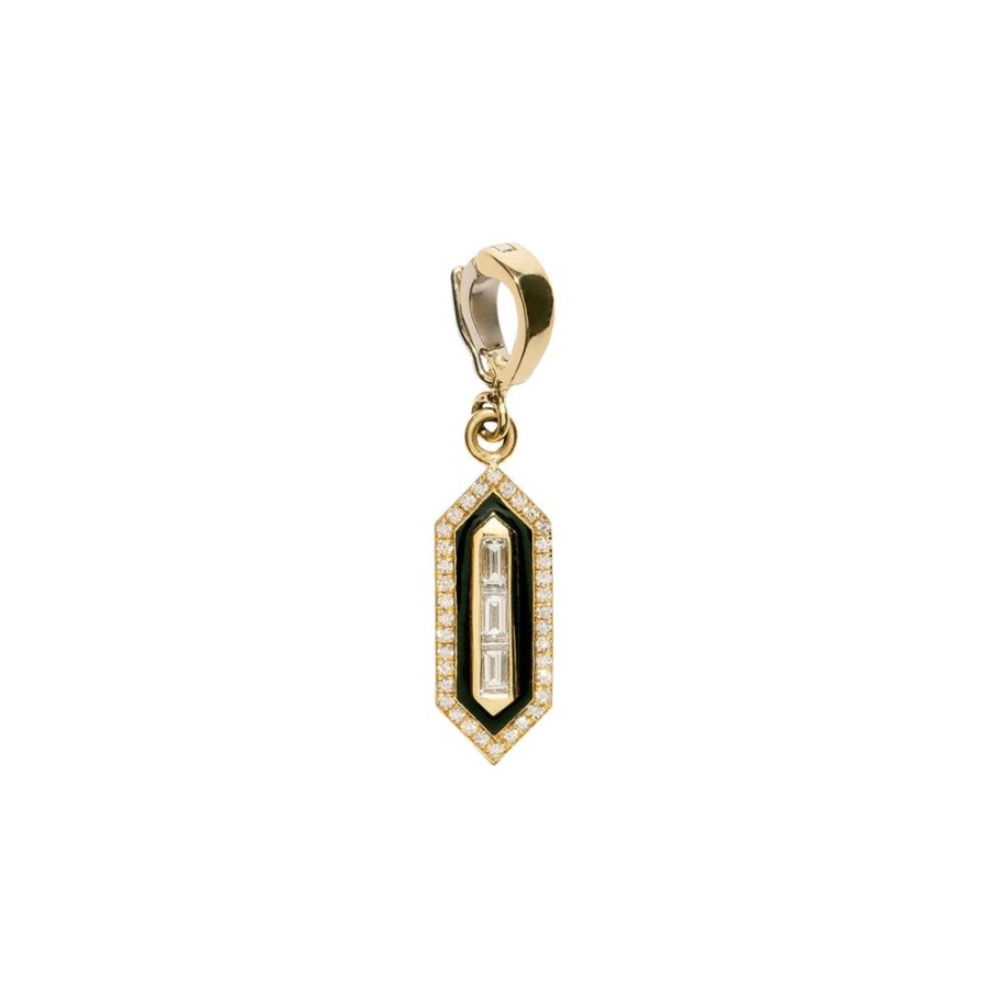 Jewelry Azlee | Triple Black Enamel Charm - Diamond