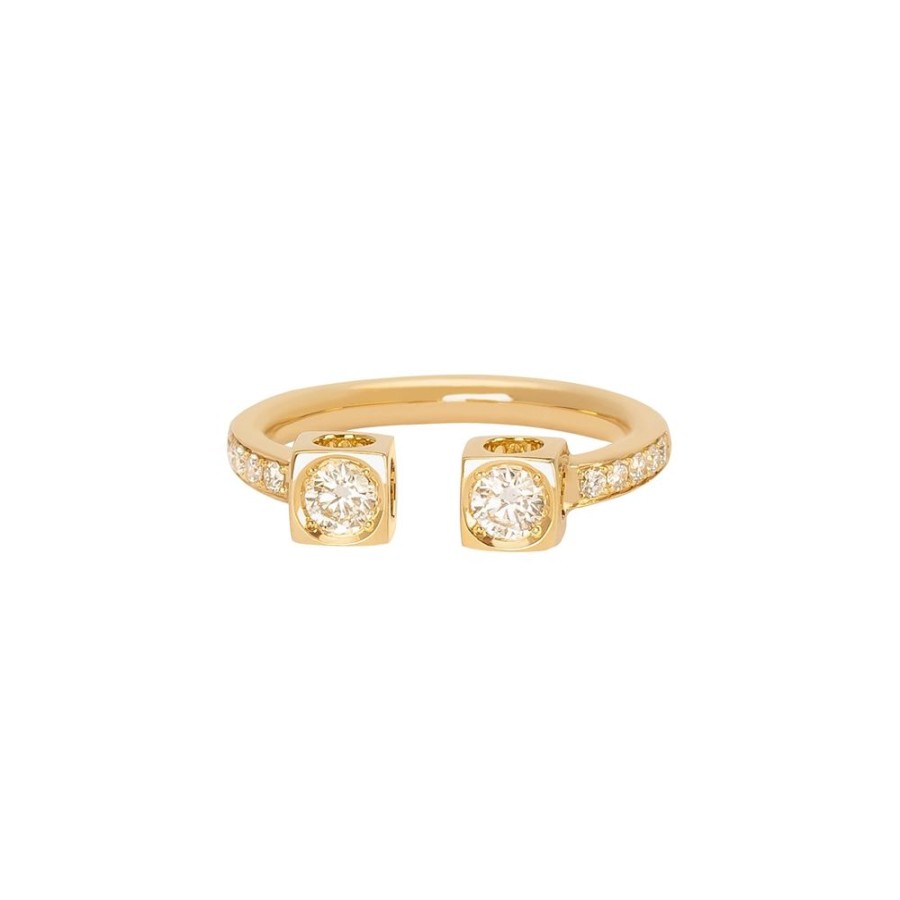 Jewelry Dinh Van | Le Cube Diamant Large Ring - Yellow Gold