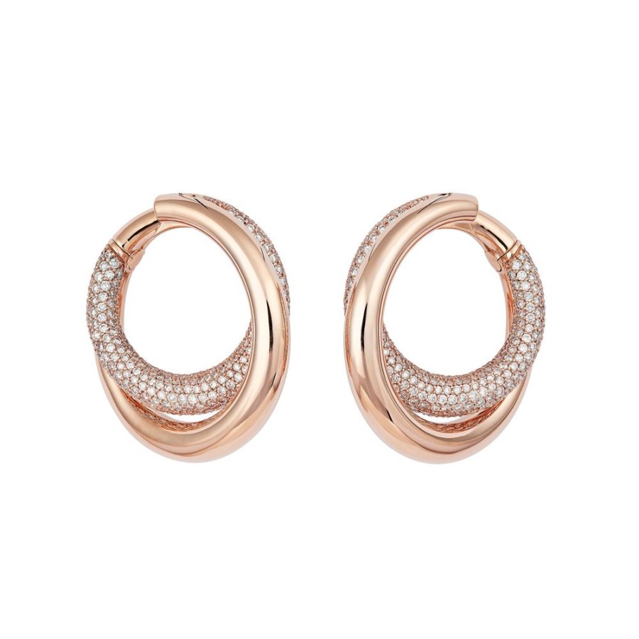 Jewelry Engelbert | Infinity Creole Diamond Earrings - Rose Gold