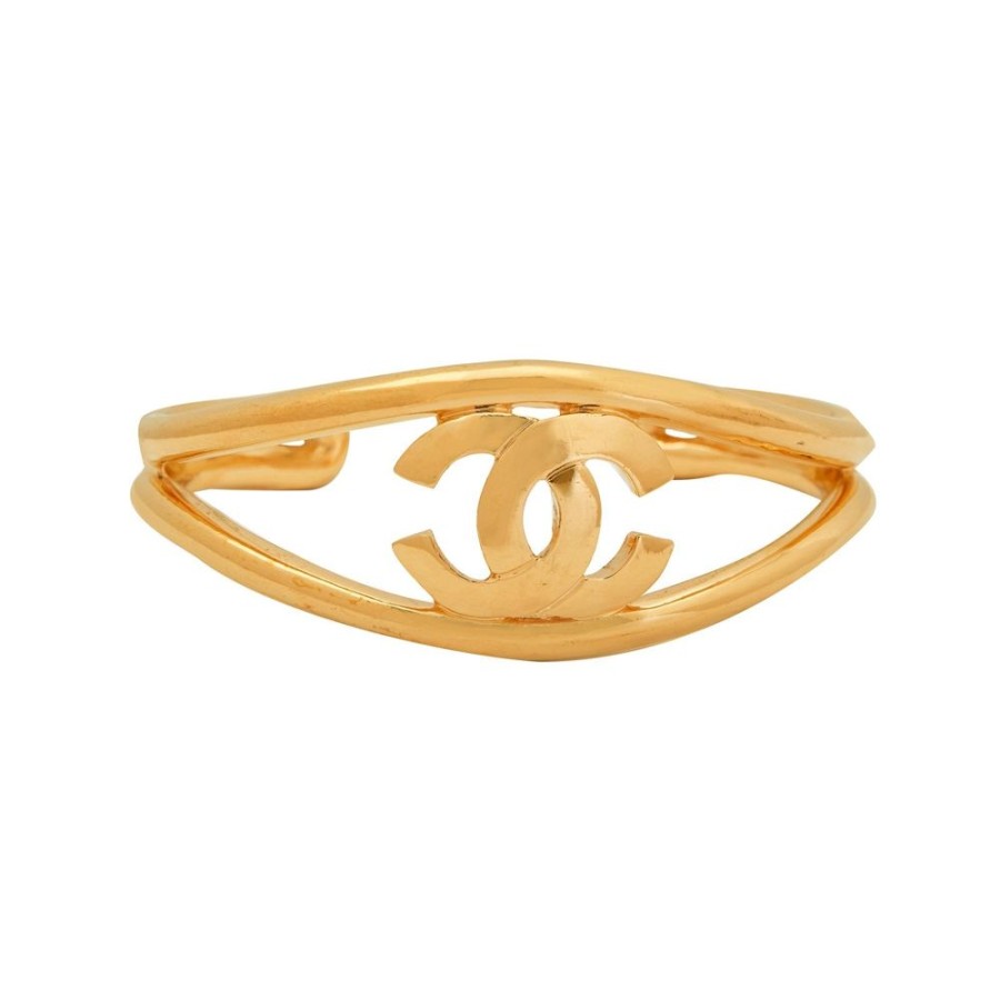 Jewelry Antique & Vintage Jewelry | Chanel Wide Logo Cuff