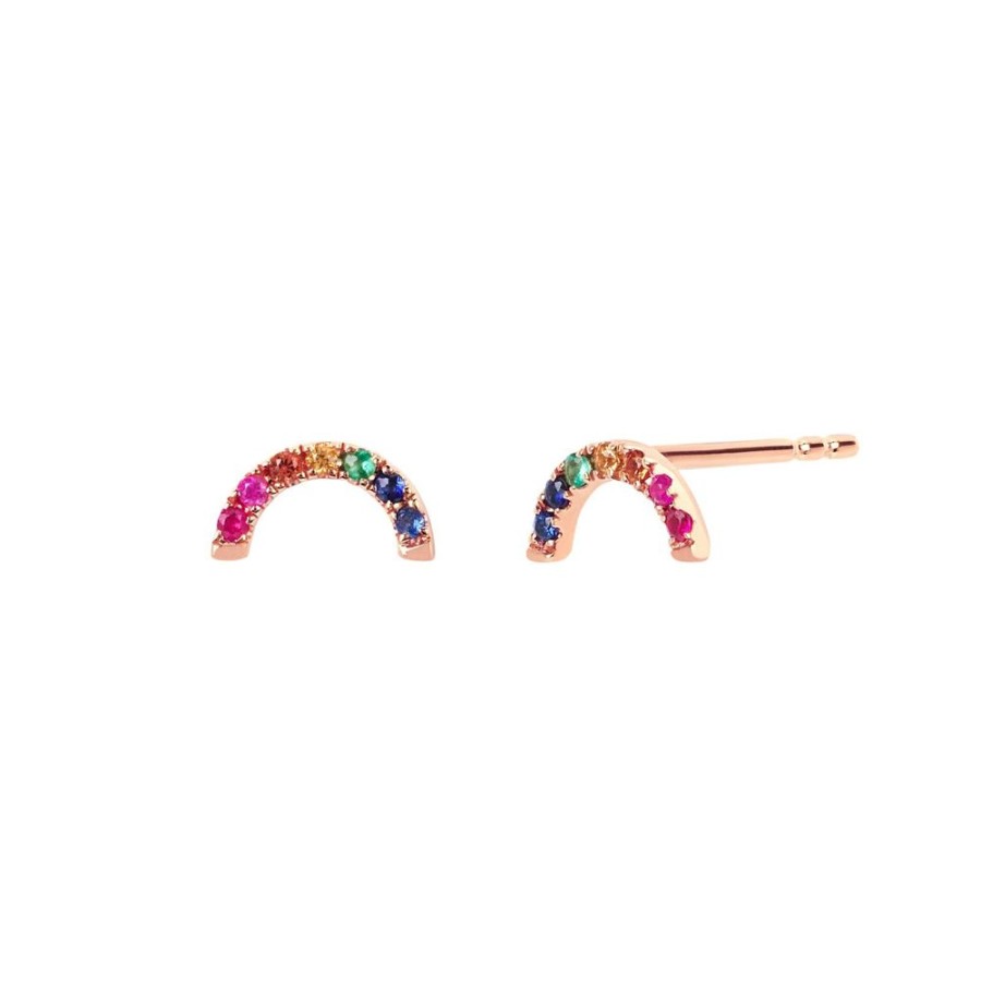 Jewelry EF Collection | Rainbow Studs - Rose Gold