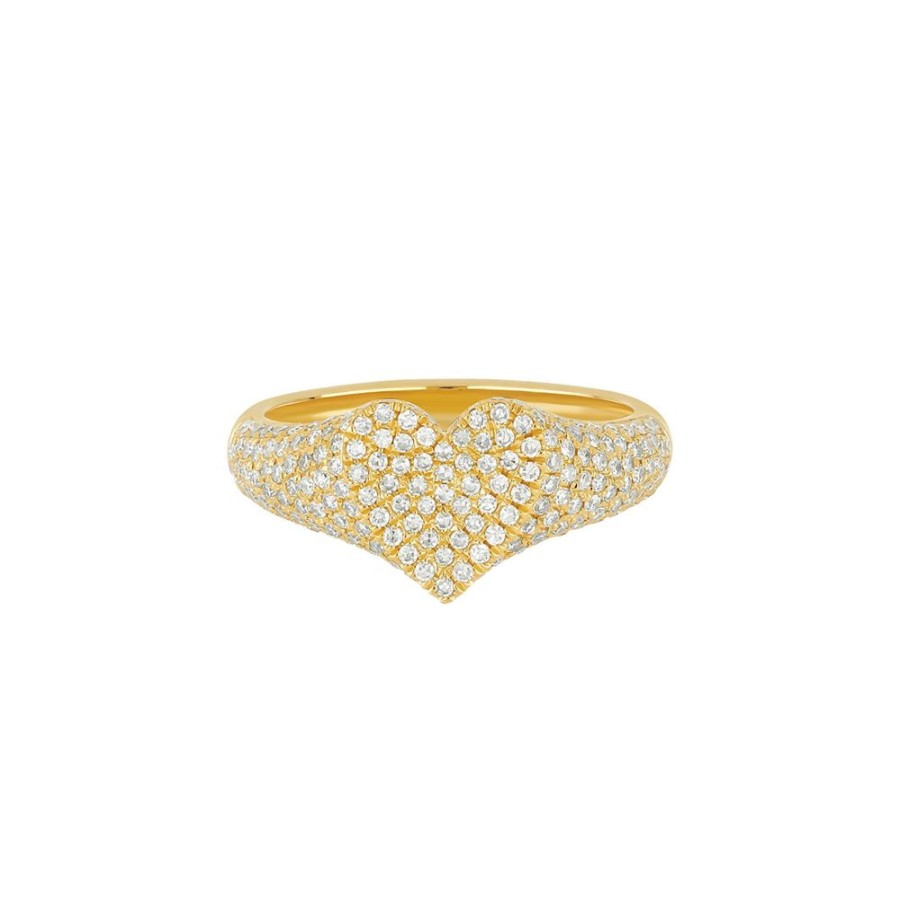 Jewelry EF Collection | Diamond Heart Signet Ring