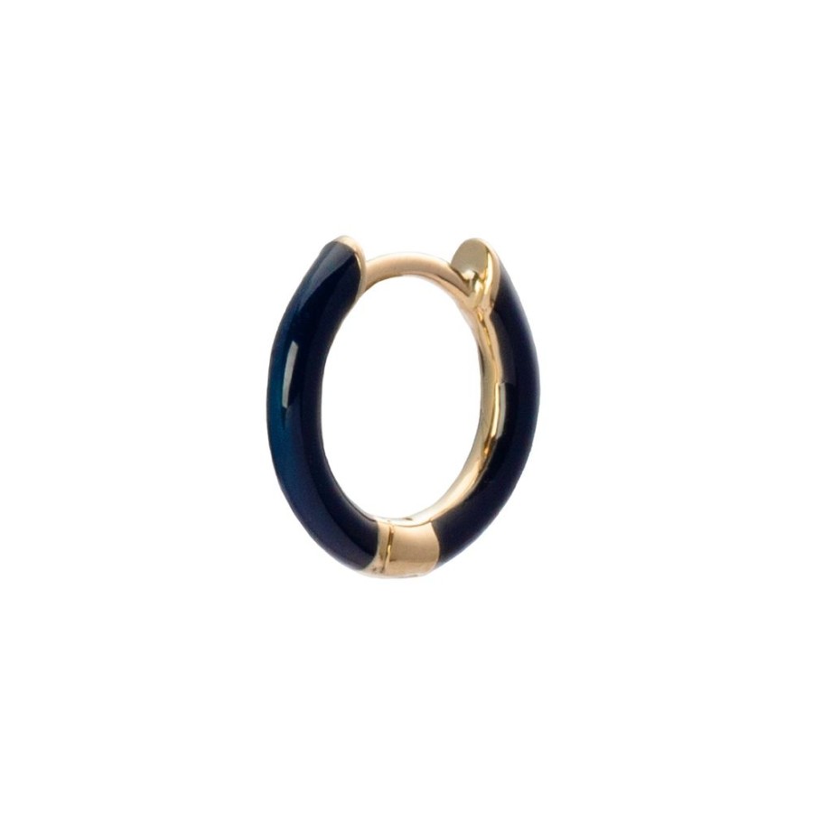 Jewelry Trouver | Enamel Huggie 9.5Mm - Navy