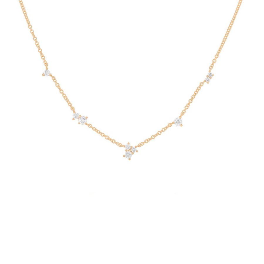 Jewelry EF Collection | Cluster Necklace - Rose Gold