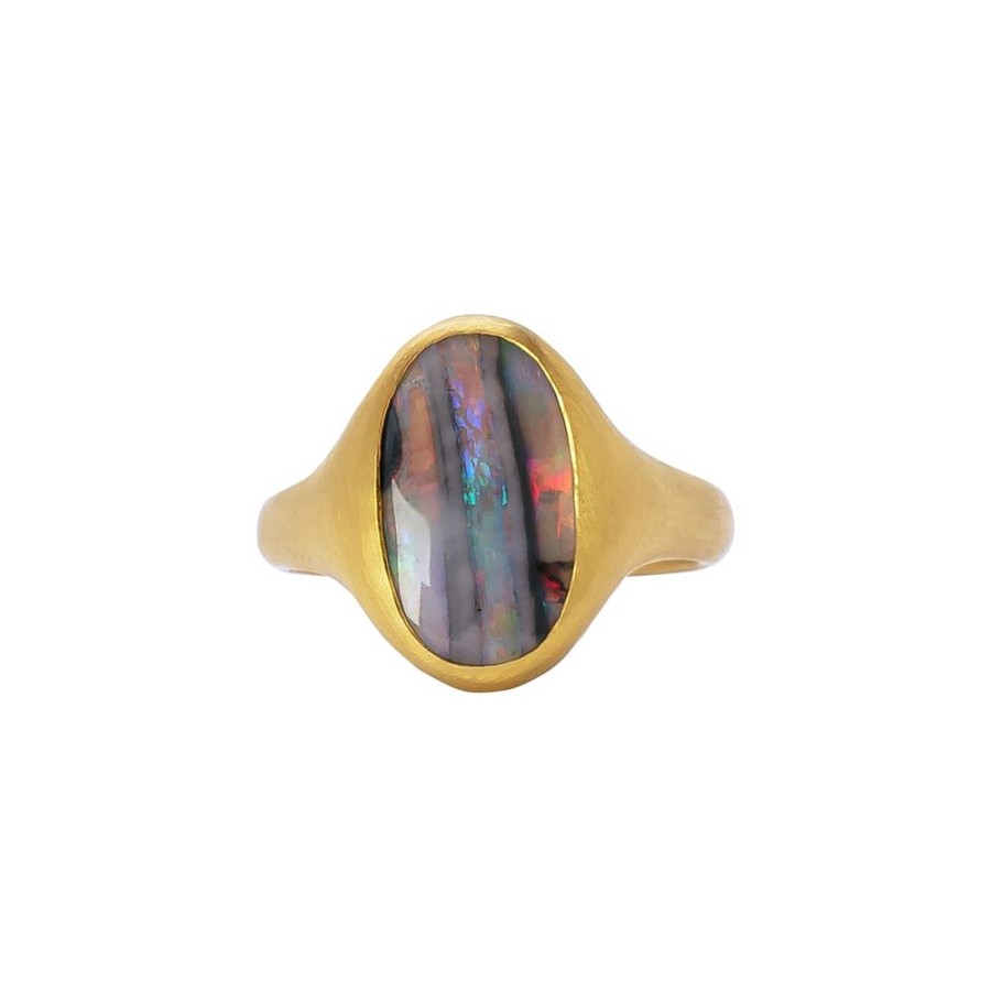 Jewelry Loriann Stevenson | Lightning Ridge Striped Black Opal Ring