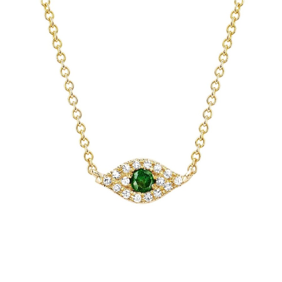 Jewelry EF Collection | Diamond Evil Eye Choker - Tsavorite