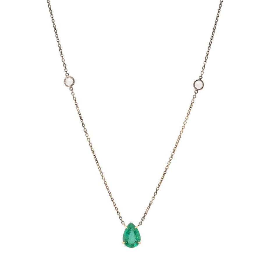 Jewelry Ara Vartanian | Pendant Necklace - Emerald & Sapphire