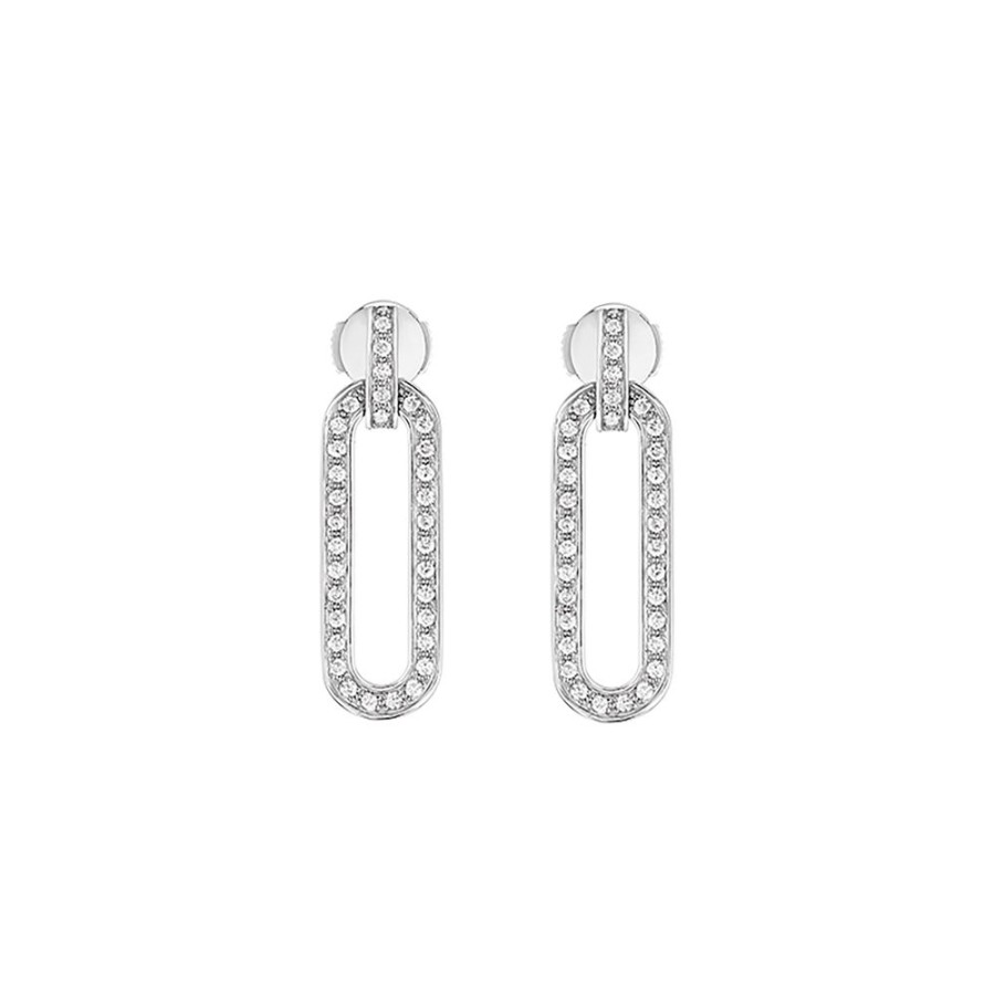 Jewelry Dinh Van | Maillon L Medium Earrings - White Gold