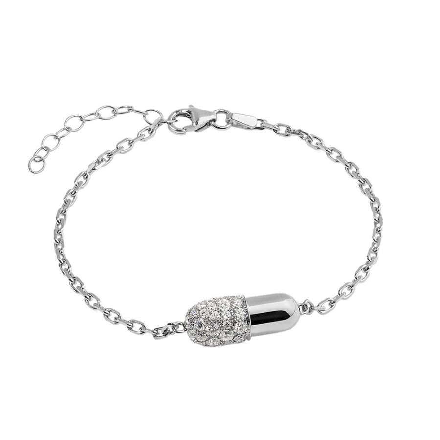 Jewelry Elior | Medium Pill Bracelet - White Gold