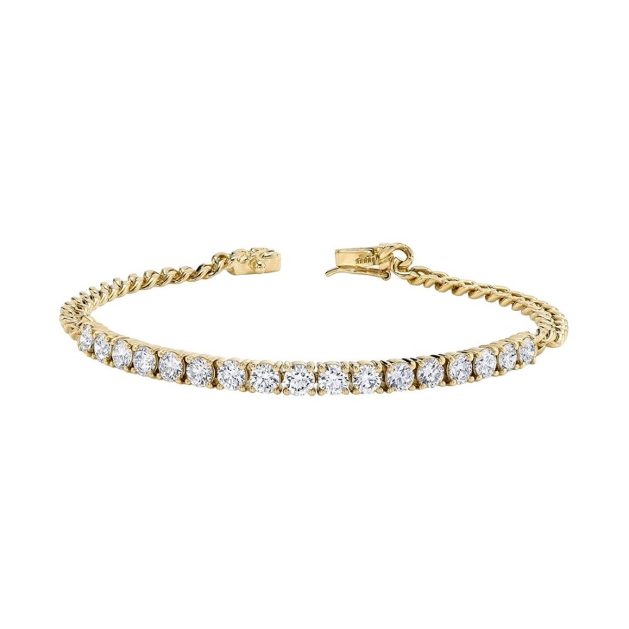 Jewelry Anita Ko | Cuban Link & Diamond Line Bracelet